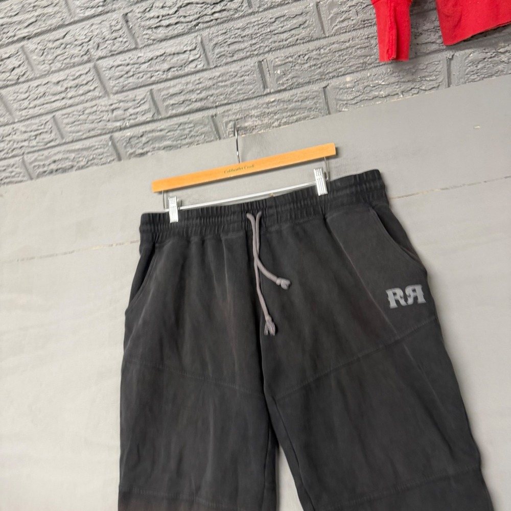 Rock Revival Mens Washed Black Logo Jogger Sweatpants FPA6501 XL Moto Streetwear